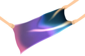 ペロブスカイト太陽電池の軽量・柔軟性のついてのイラスト